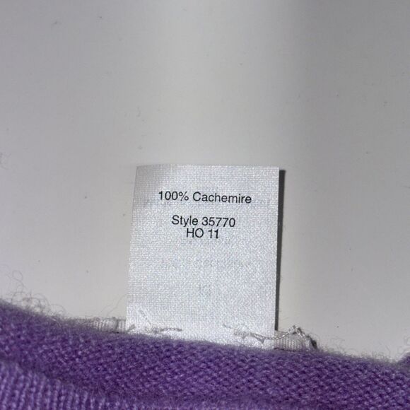 Vtg J.Crew Italian Yarn Cashmere Scoop neck Sweater Womens Lavender Pullover Med - Picture 6 of 10